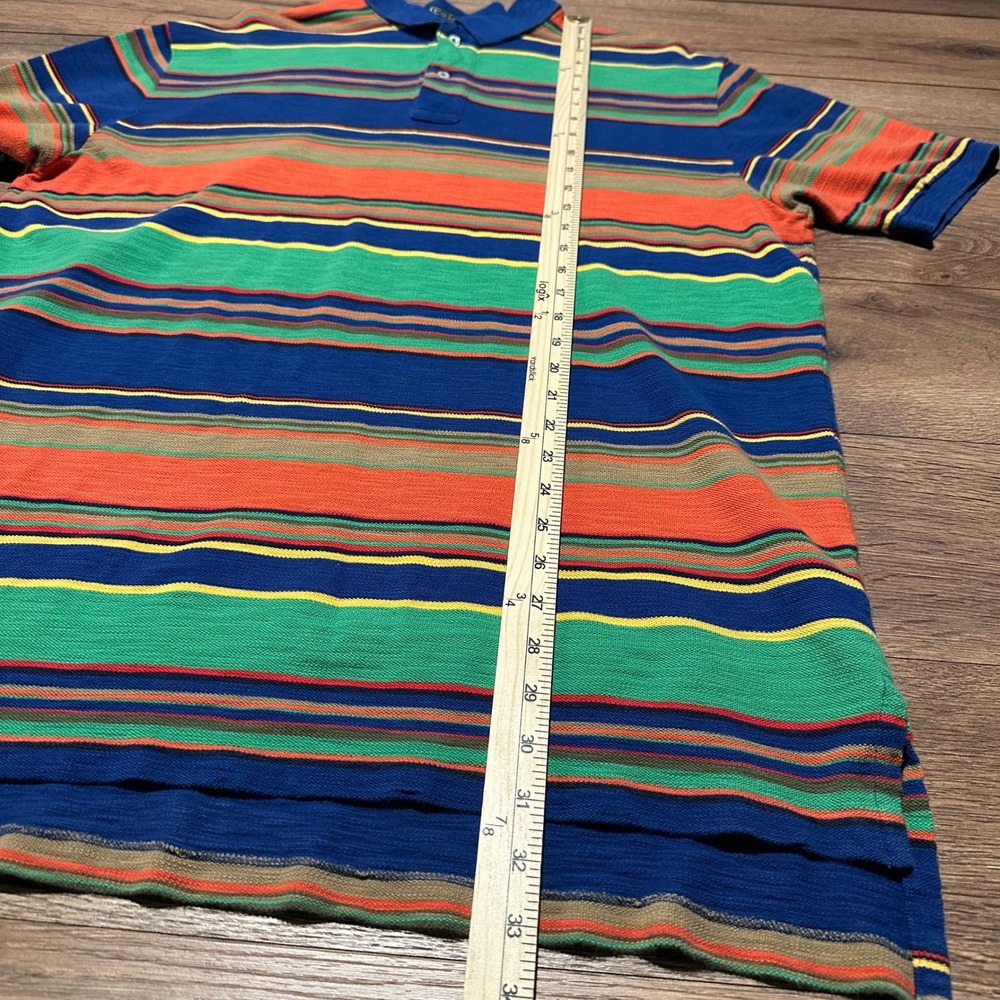 Vintage Polo Ralph Lauren Multi Color Striped Polo Shirt Mens XL - Picture 6 of 6